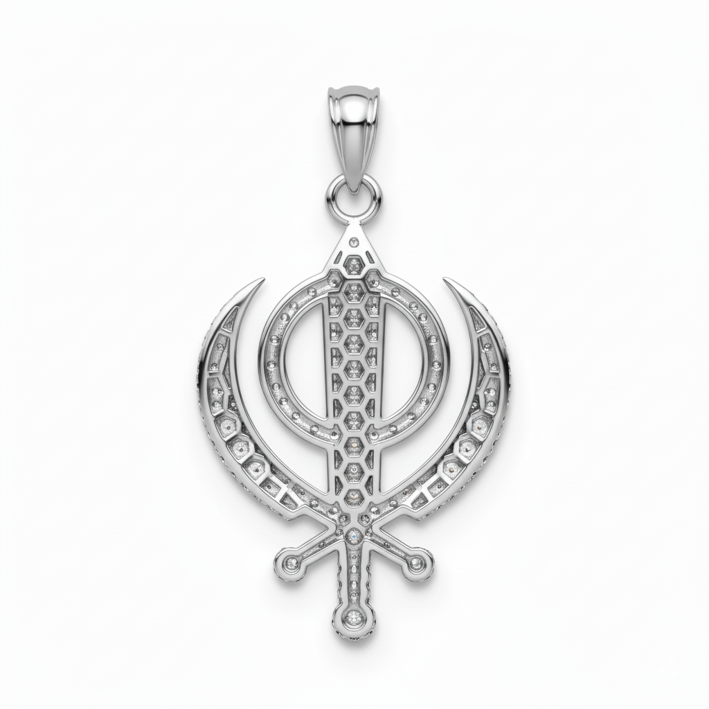 Khanda Pendant - Iced Out