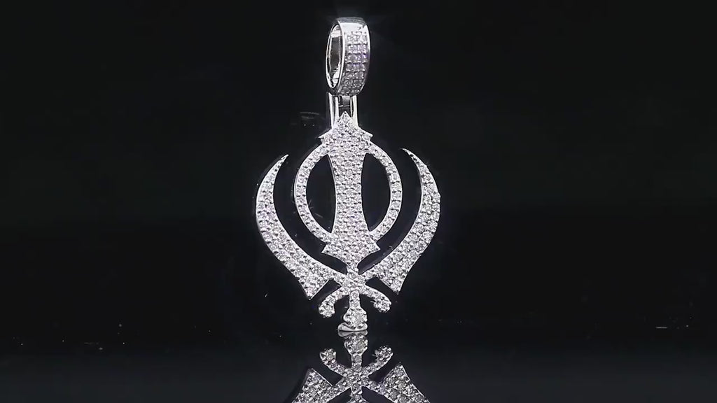 Khanda Pendant - Iced Out